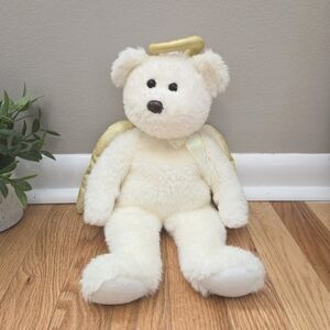 Ty Beanie Buddy Plush Toy Stuffed Animal Halo Angel Bear 2000